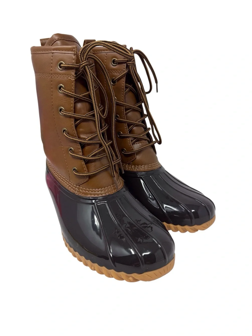 Sporto The Original Duck Boot Tan Brown Ariel Rubber Rain Boot Women’s Size 8